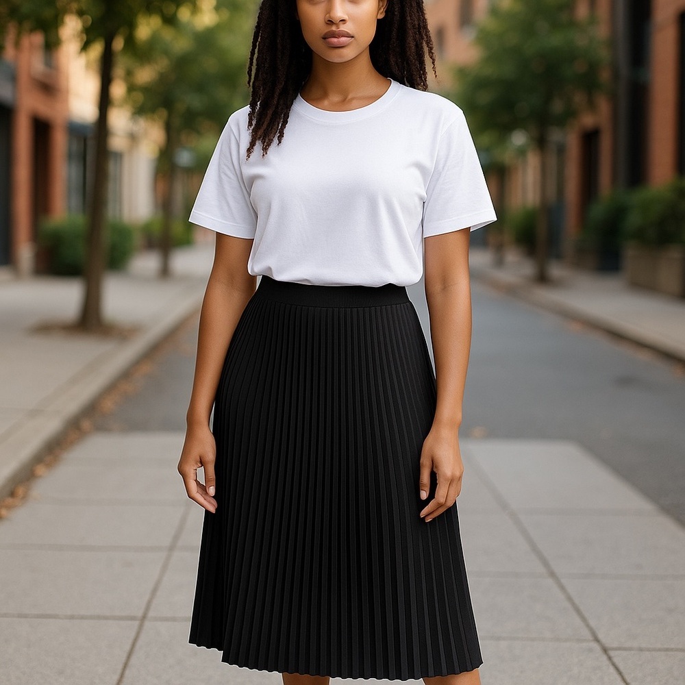 NWT - Philosopy Pleated Sweater Skirt, Black Size M